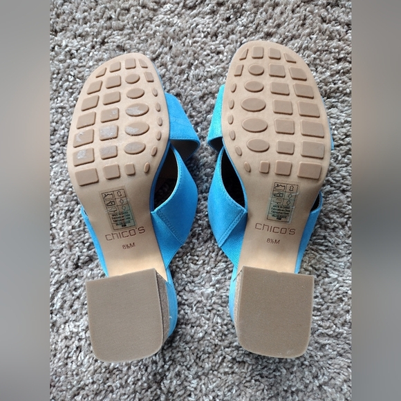 Chico's Faux Suede Block Heel Mule Sandals 8.5 NWOT - Picture 5 of 8